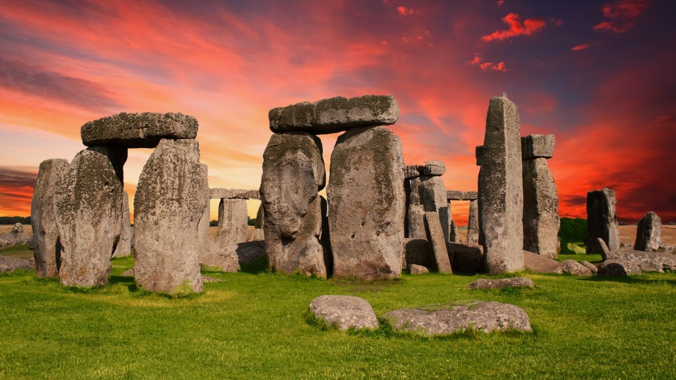 Copy of Stonehenge Red sky view